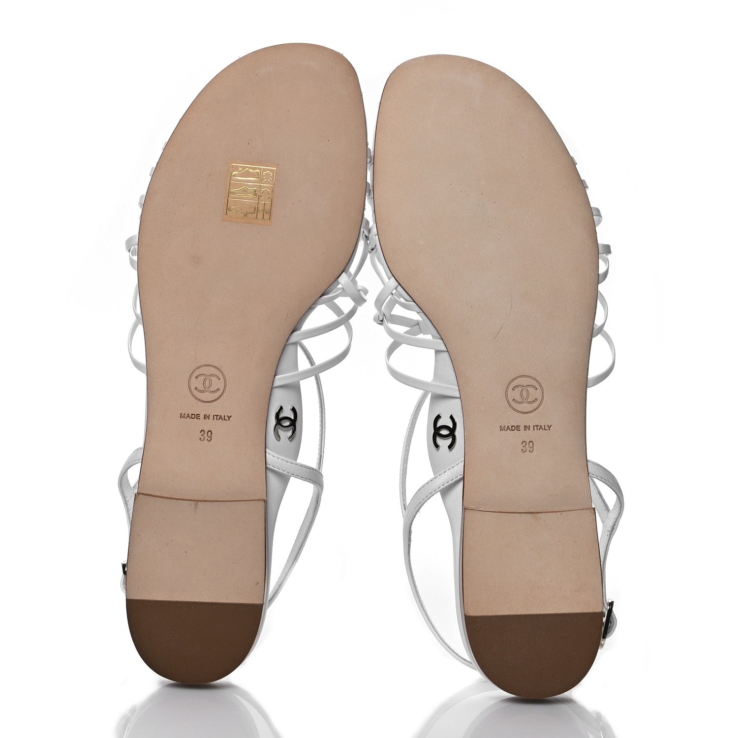 Chanel Lambskin CC Sandals 39 White 5 of 8