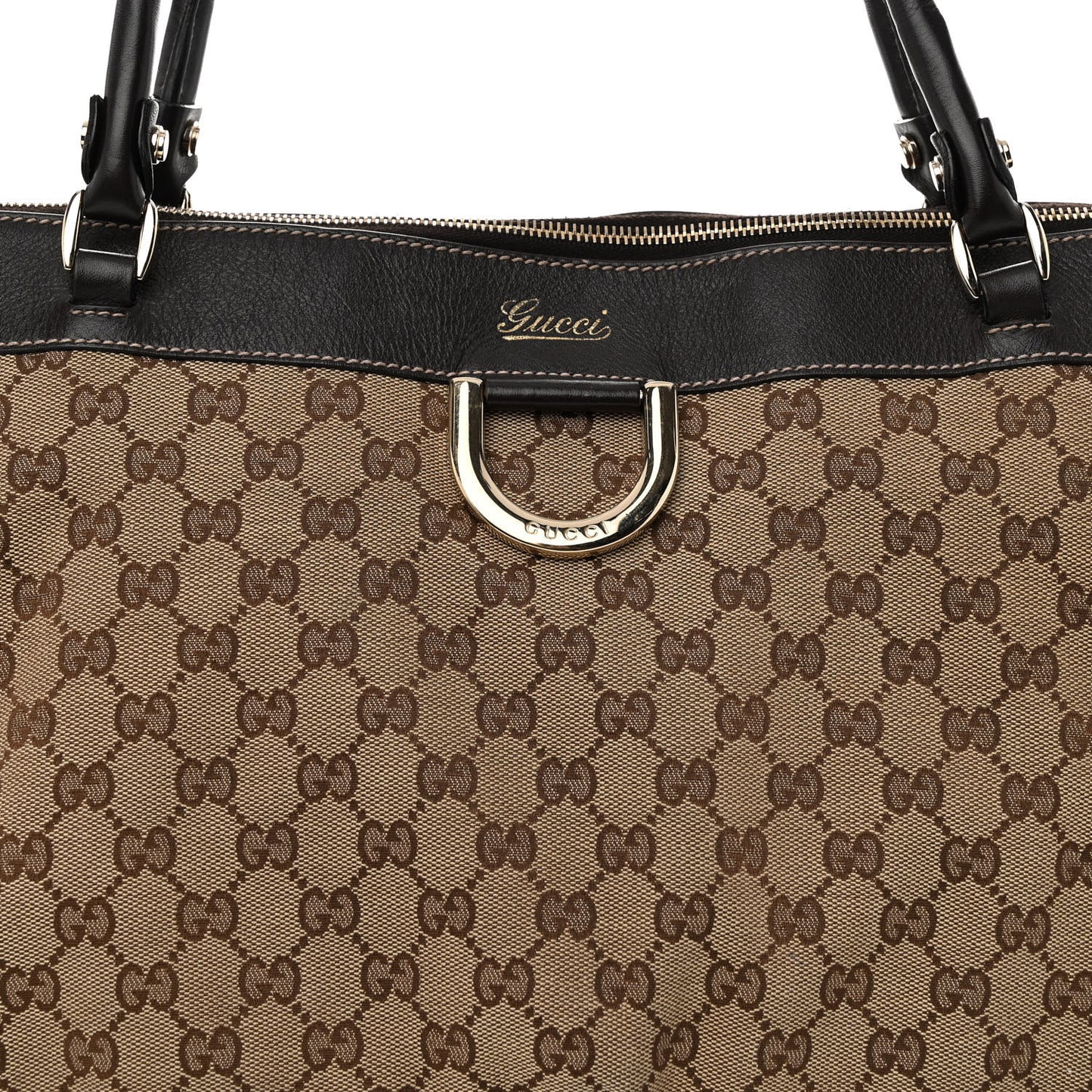 Monogram D Gold Tote Dark Brown
