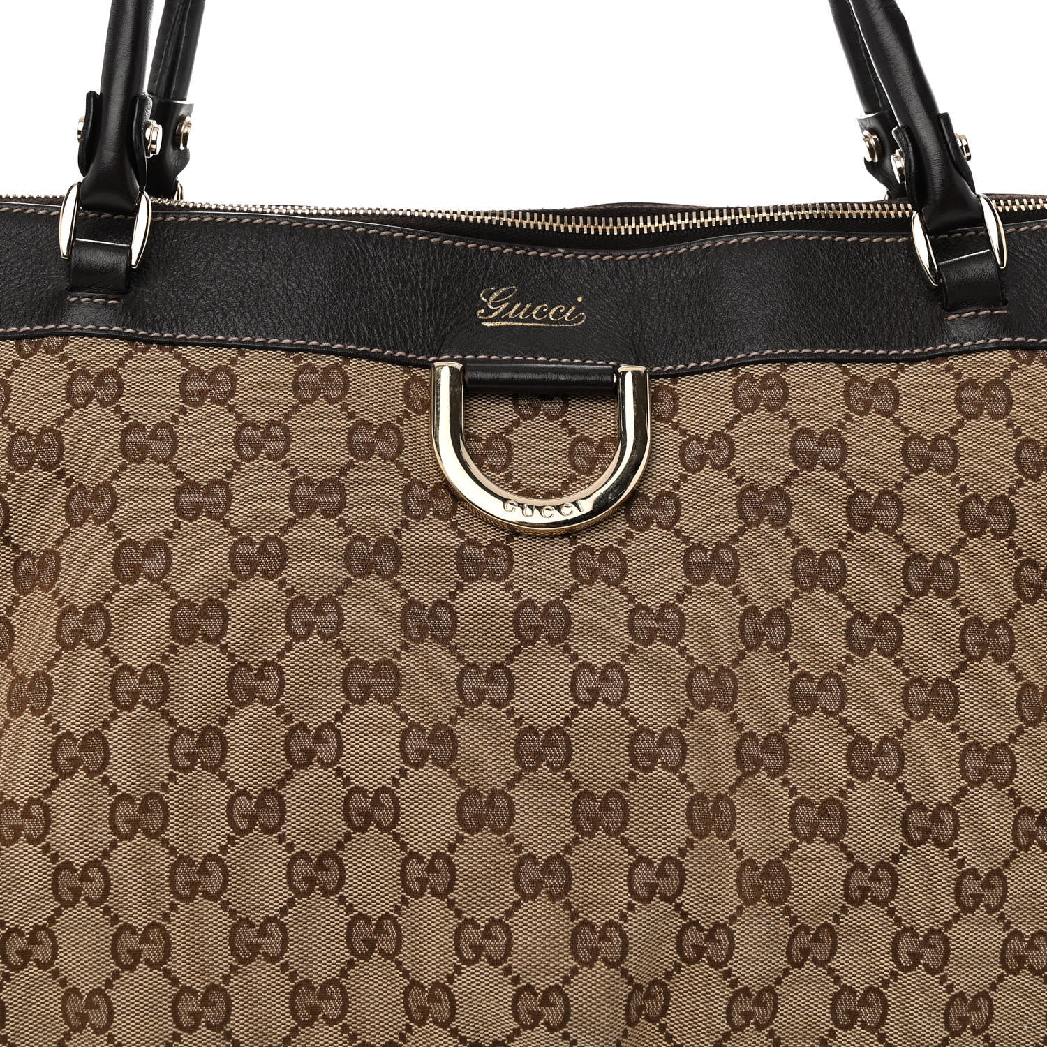 Gucci Monogram D Gold Tote Dark Brown 8 of 11