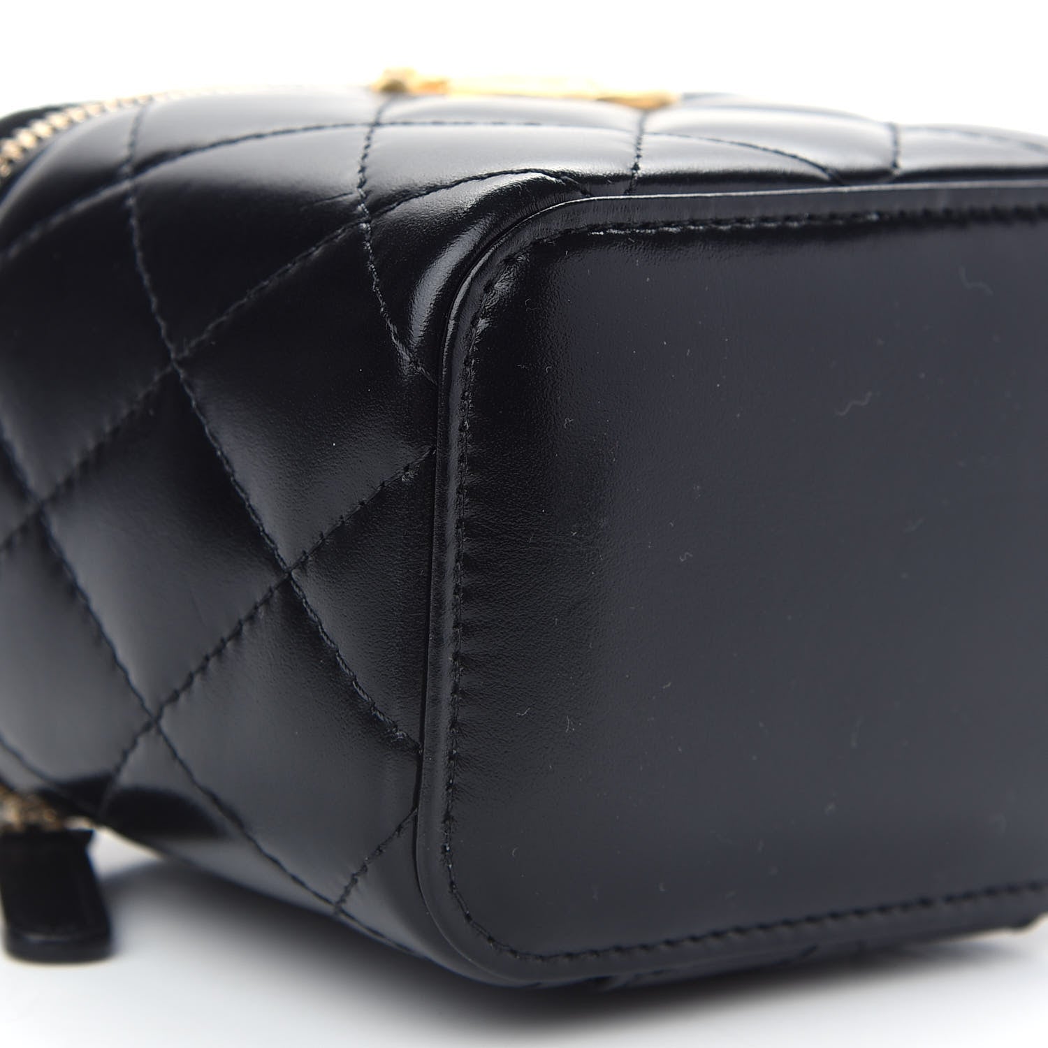 Chanel Calfskin Quilted Mini Perfect Fit Vanity Case With Chain Black 8 of 9