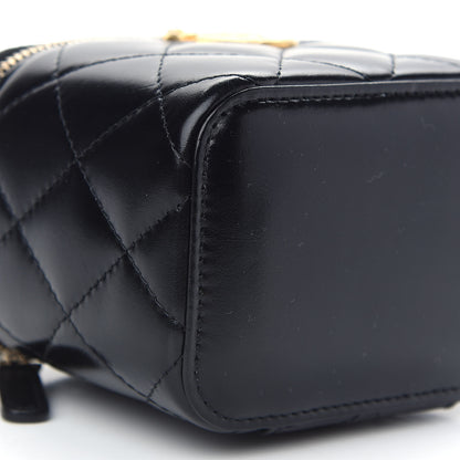 Chanel Calfskin Quilted Mini Perfect Fit Vanity Case With Chain Black 8 of 9