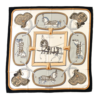 Hermes Silk Grand Apparat Forever Scarf 90 White 1 of 6