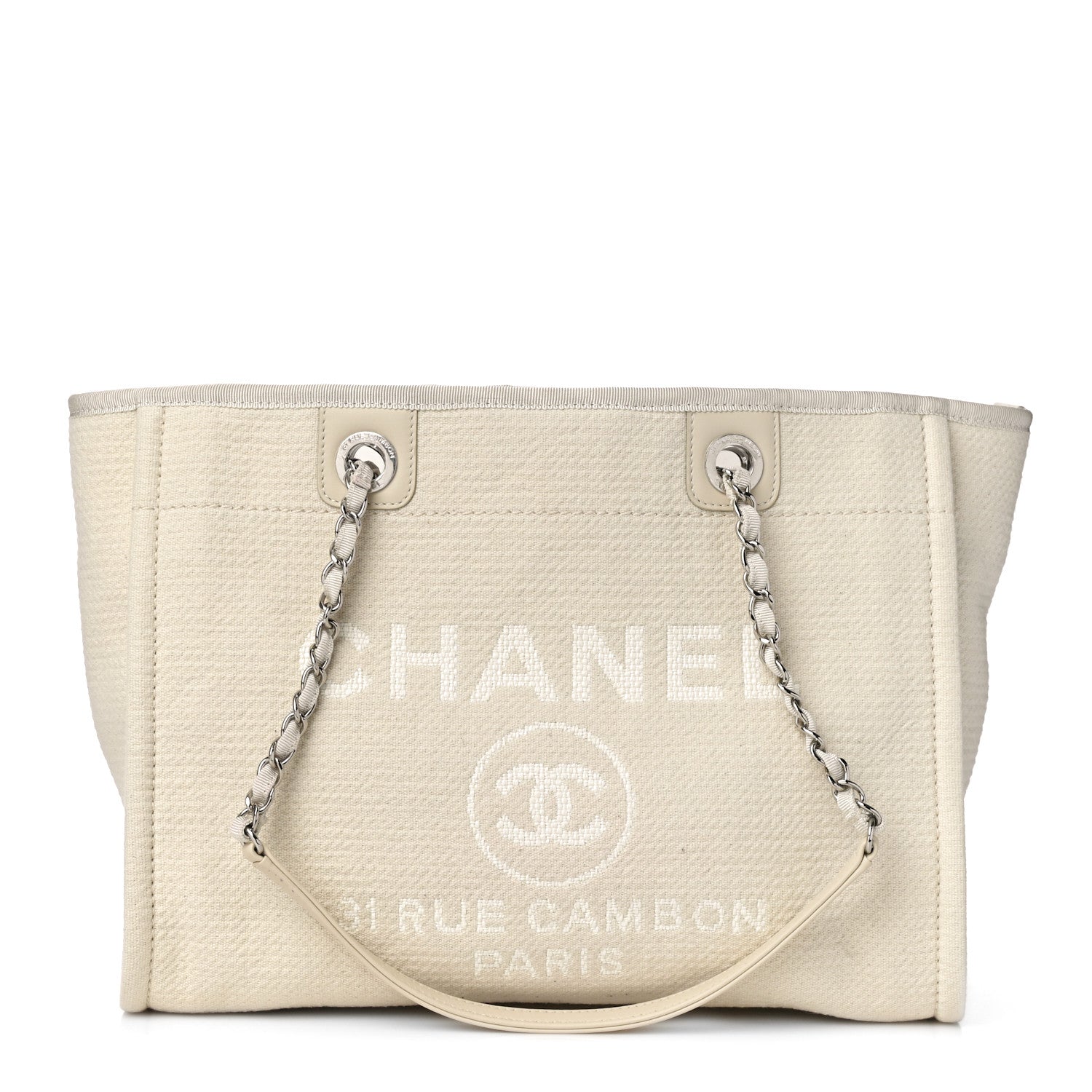 Chanel Mixed Fibers Small Deauville Tote White 1 of 11