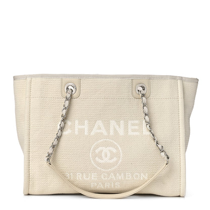Chanel Mixed Fibers Small Deauville Tote White 1 of 11