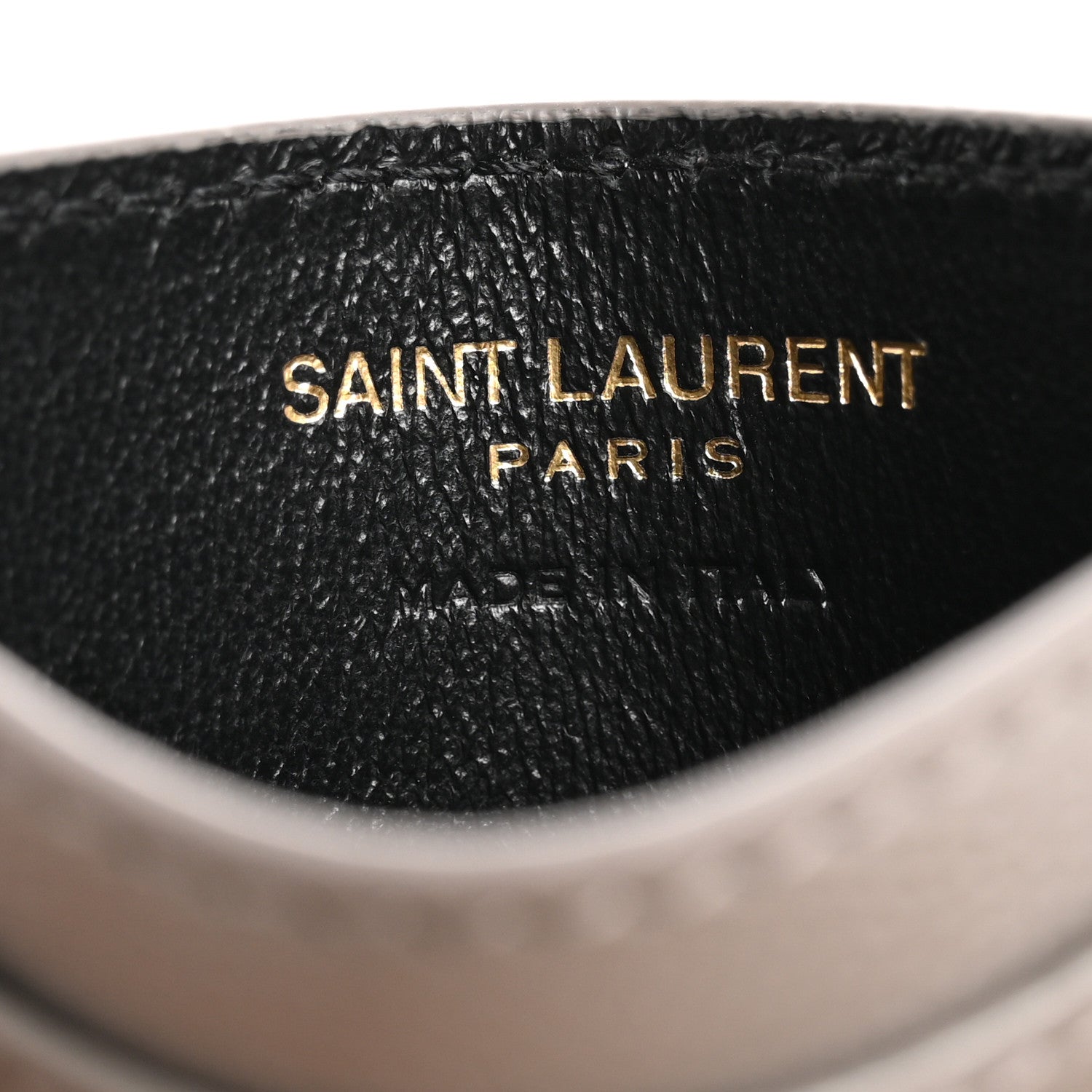 Saint Laurent Grain De Poudre Matelasse Chevron Monogram Credit Card Case Fog 6 of 8