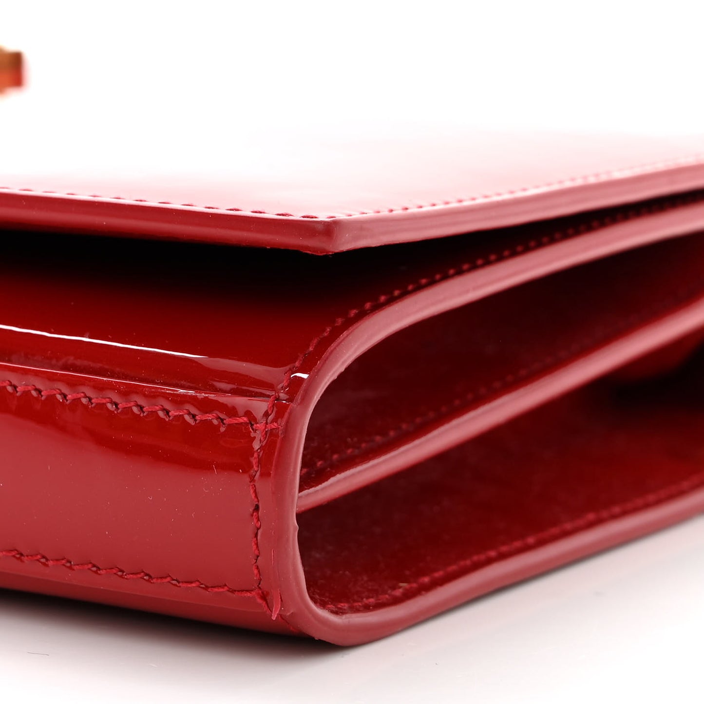Patent Calfskin Monogram Kate Wallet On Chain Rouge Eros