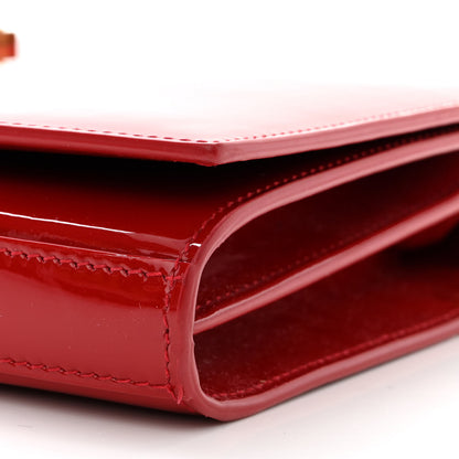Saint Laurent Patent Calfskin Monogram Kate Wallet On Chain Rouge Eros 9 of 10