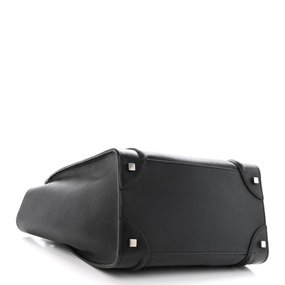 Celine Drummed Calfskin Mini Luggage Black 4 of 10