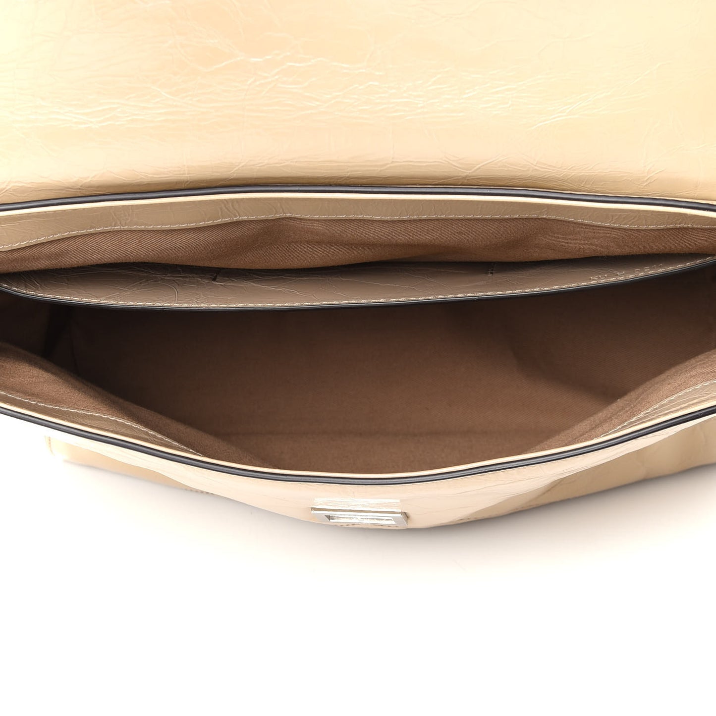 Creased Patent Calfskin Medium ID Flap Dune