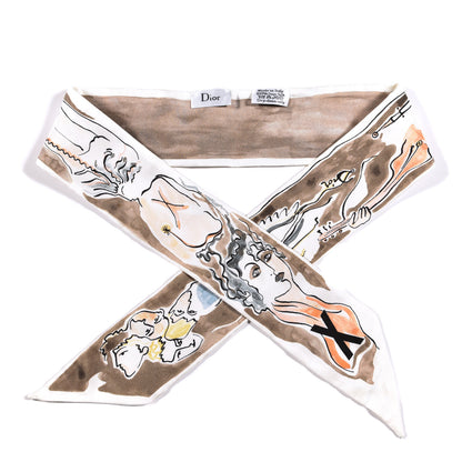 Christian Dior Silk Mitzah ABCDIOR "X" Scarf Grey 1 of 4