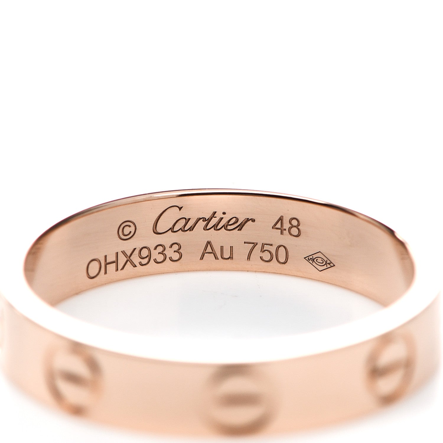 Cartier 18K Pink Gold 3.5mm LOVE Wedding Band Ring 48 4.5 4 of 5