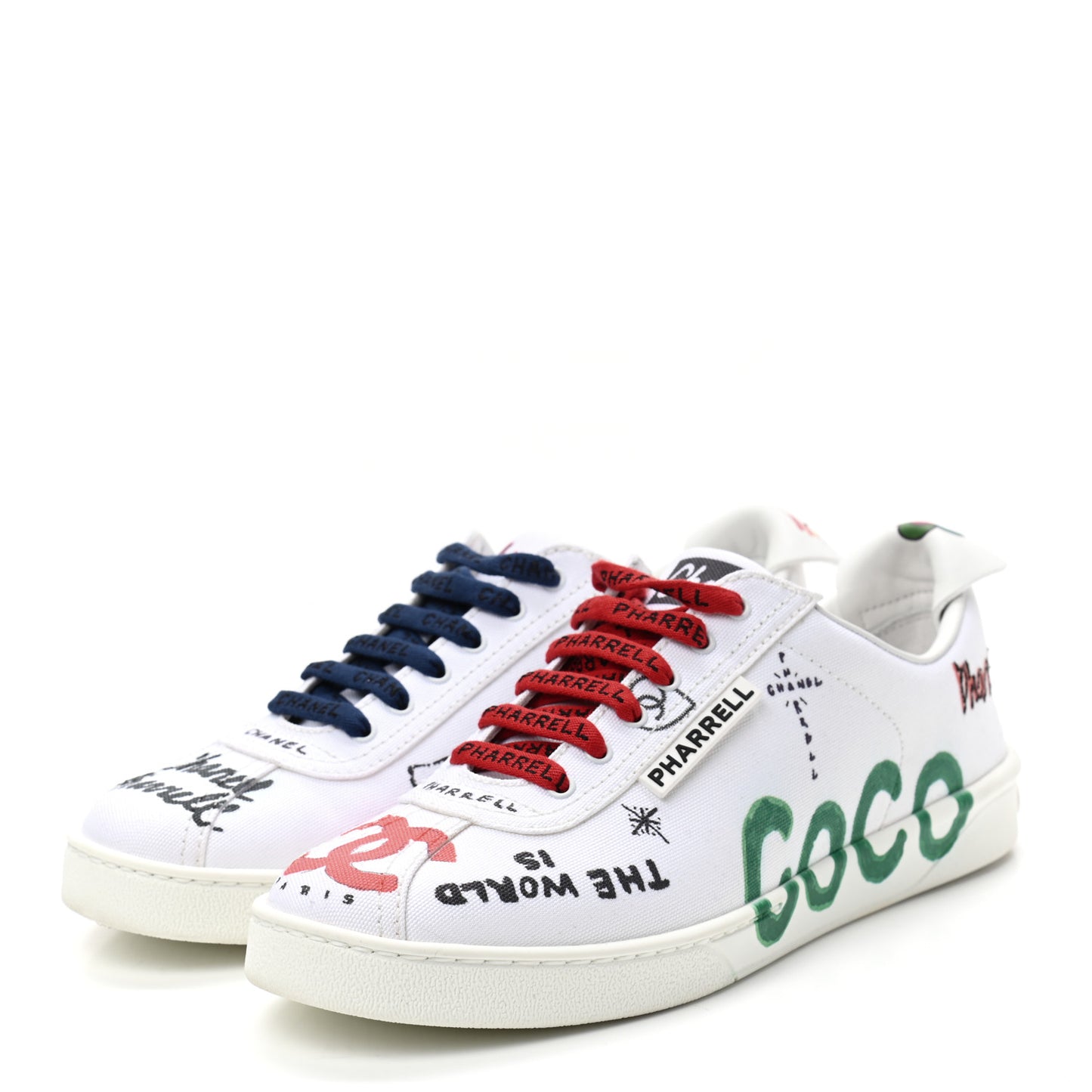 X PHARRELL WILLIAMS Calfskin Womens Sneakers 38.5 White
