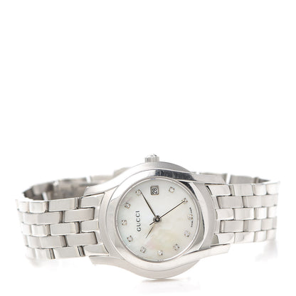 Gucci Stainless Steel Diamond Mother of Pearl 27mm 5500L Quartz Watch 2 of 5