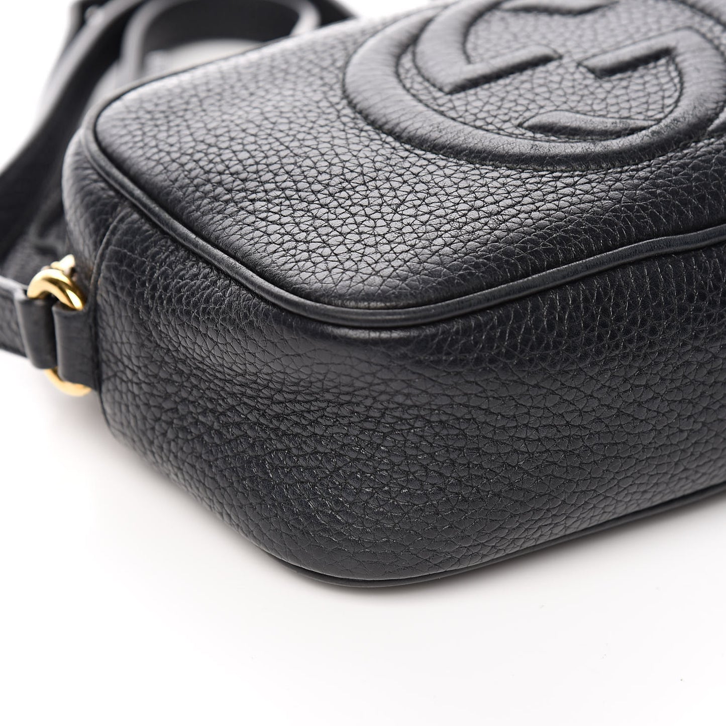 Pebbled Calfskin Mini Soho Disco Bag Black