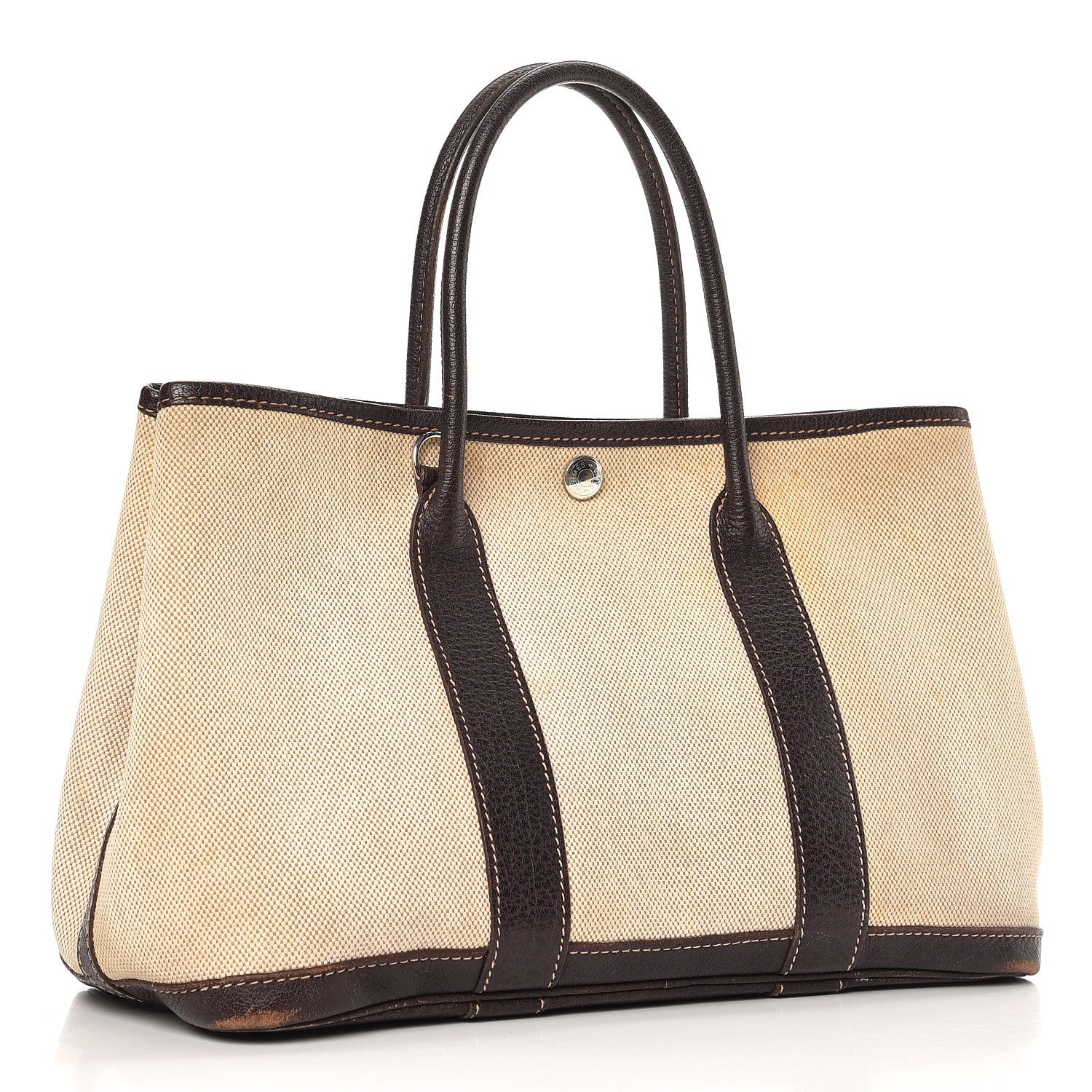 Hermes Toile Buffalo Garden Party Tote 30 TPM Marron Fonce 3 of 19