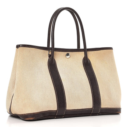 Hermes Toile Buffalo Garden Party Tote 30 TPM Marron Fonce 3 of 19