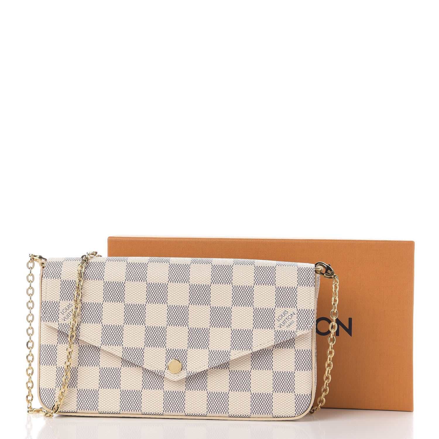 Louis Vuitton Damier Azur Pochette Felicie Chain Wallet Rose Ballerine 10 of 10