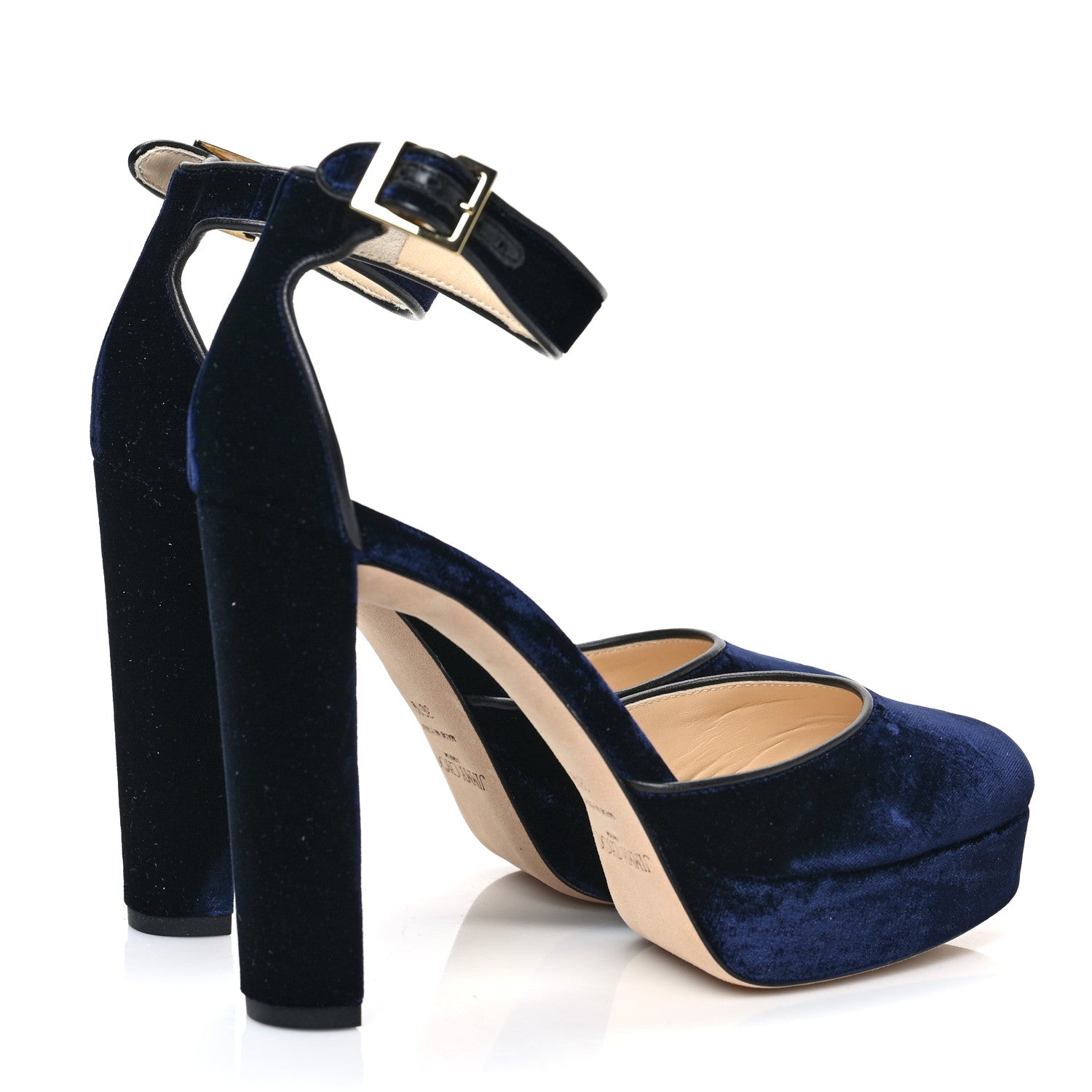 Jimmy Choo Velvet Daphne 120 Pumps 36.5 Navy 4 of 7