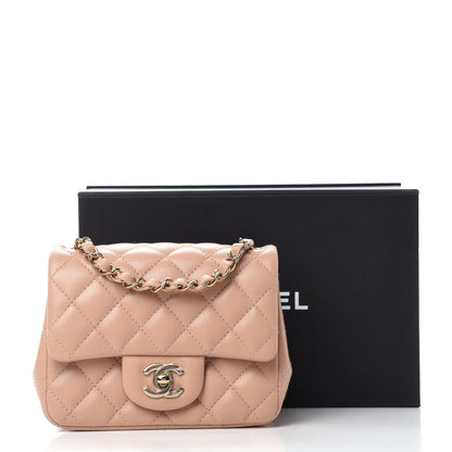 Chanel Lambskin Quilted Mini Square Flap Beige 11 of 11