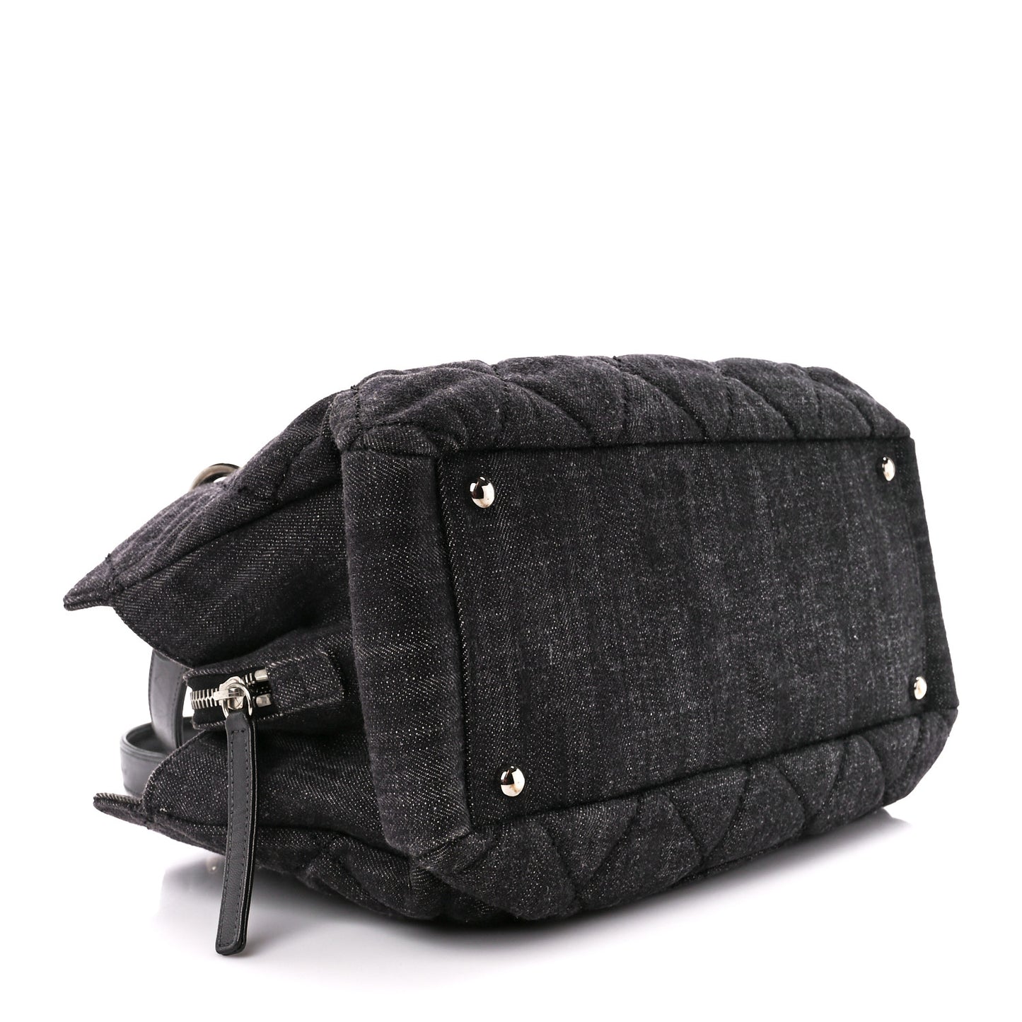 Denim Quilted Timeless Tote Black