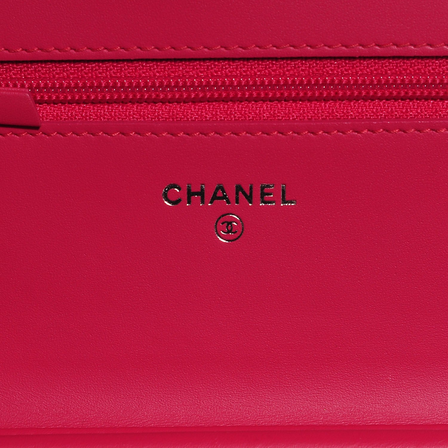 Chanel Patent Quilted Wallet On Chain WOC Fuchsia 7 of 9