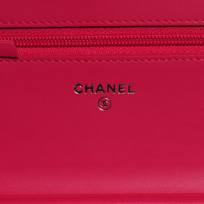 Chanel Patent Quilted Wallet On Chain WOC Fuchsia 7 of 9