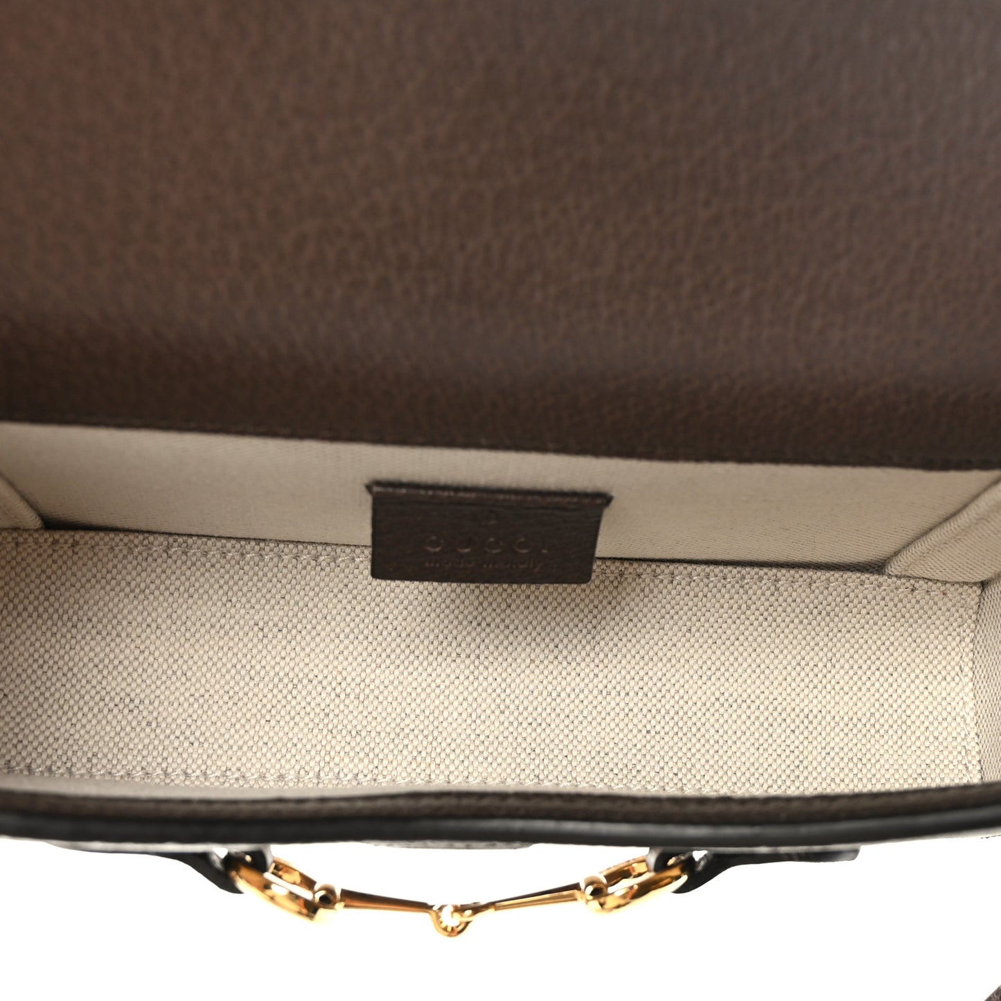 Monogram Jumbo GG Textured Dollar Calfskin Mini Horsebit 1955 Shoulder Bag Camel Ebony New Acero