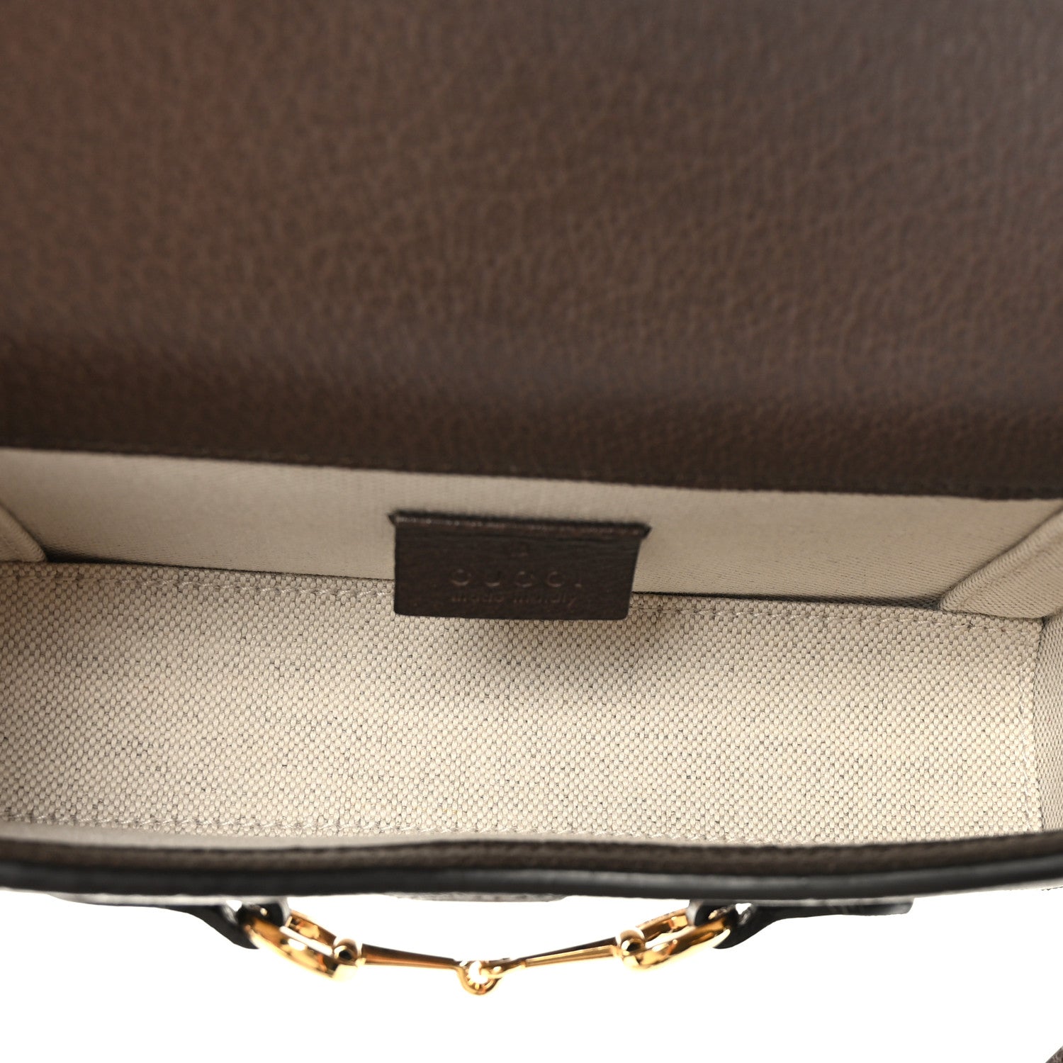 Gucci Monogram Jumbo GG Textured Dollar Calfskin Mini Horsebit 1955 Shoulder Bag Camel Ebony New Acero 5 of 9