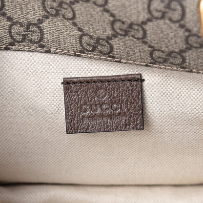 Gucci GG Supreme Monogram Web Small Neo Vintage Double Flap Messenger Bag Beige New Acero 7 of 11