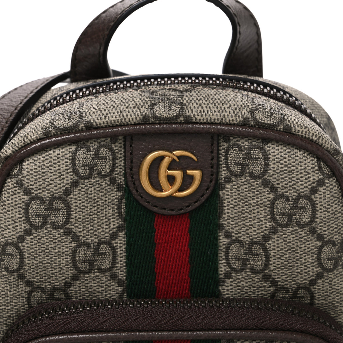 GG Supreme Monogram Web Mini Ophidia Double Zip Messenger Bag Beige New Acero
