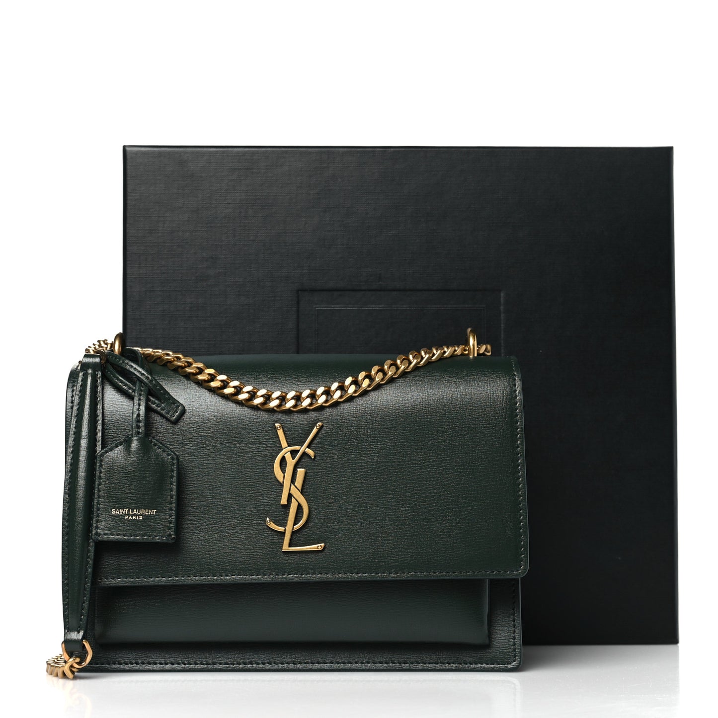 Calfskin Medium Monogram Sunset New Vert Fonce