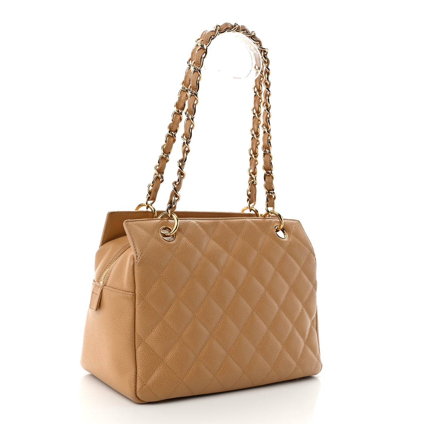 Caviar Quilted Petit Timeless Tote PTT Beige