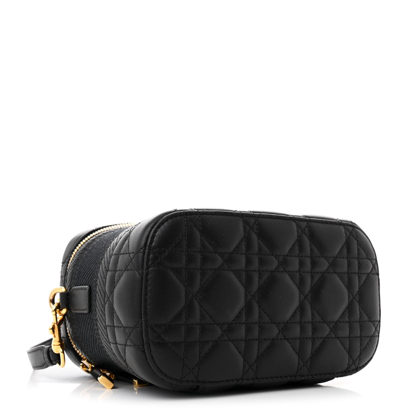 Lambskin Cannage Small Diortravel Vanity Case Black