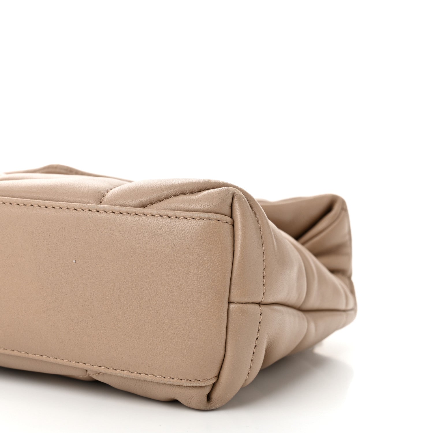 Saint Laurent Lambskin Quilted Toy Loulou Puffer Monogram Chain Satchel Nude Powder 10 of 11