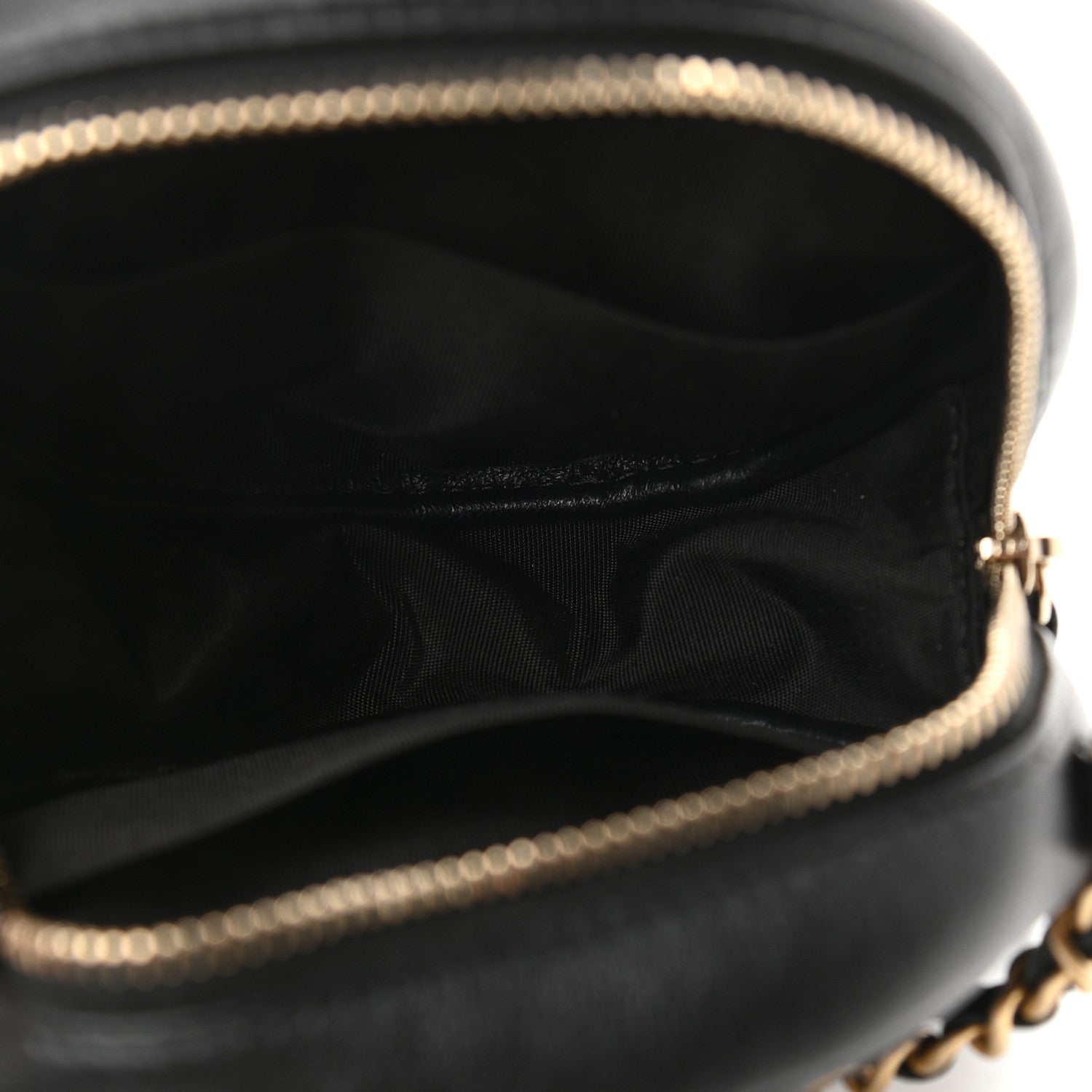 Chanel Lambskin Quilted Studded Round Clutch With Chain Black 5 of 9