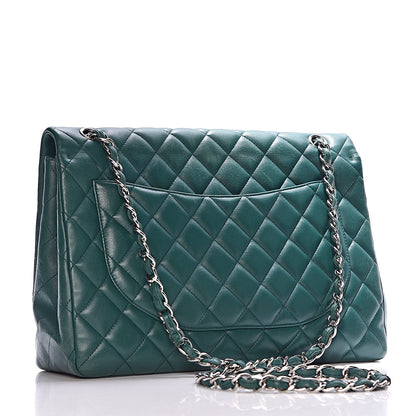Chanel Lambskin Quilted Maxi Single Flap Turquoise 3 of 18