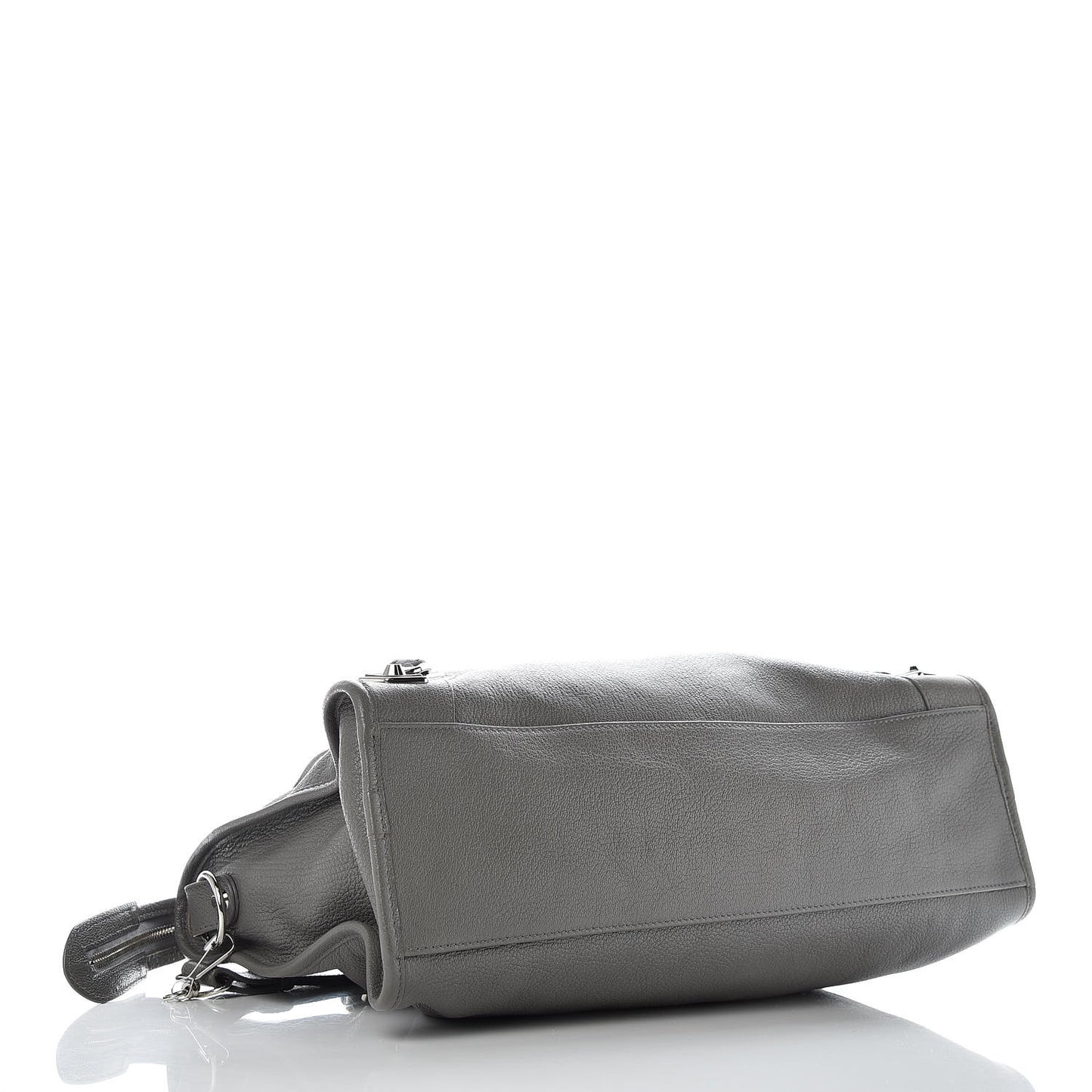 Chevre Silver Metallic Edge Hardware City Gris Acier