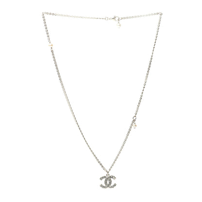 Chanel Pearl Crystal CC Pendant Necklace Gold 3 of 6