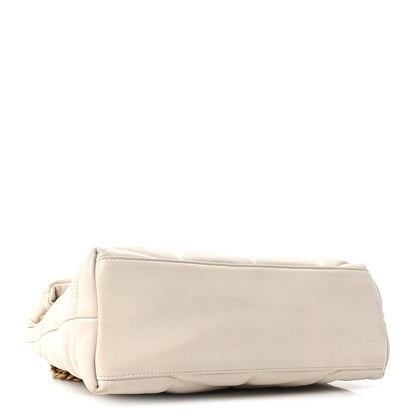 Saint Laurent Lambskin Quilted Small Loulou Puffer Monogram Chain Satchel Blanc Vintage Blanc Vintage 4 of 10