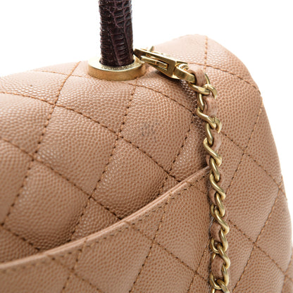 Chanel Caviar Lizard Quilted Mini Coco Handle Flap Beige 8 of 9