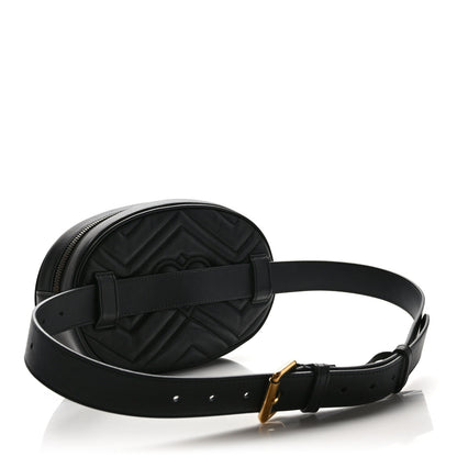 Gucci Calfskin Matelasse GG Marmont Belt Bag 95 38 Black 3 of 11