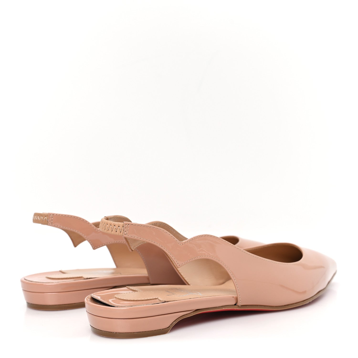 Christian Louboutin Patent Hot Chickita Slingback Flats 35.5 Nude 5 of 9