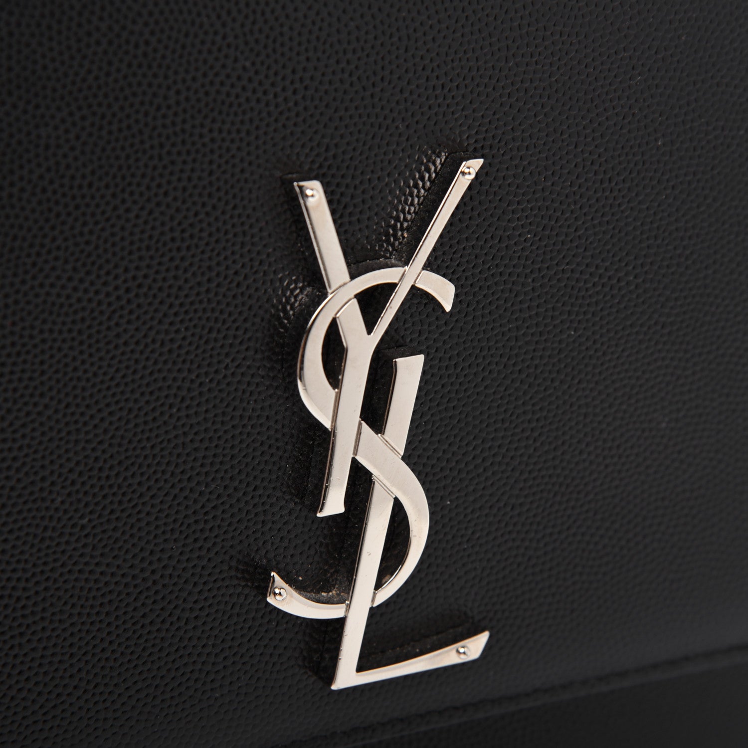 Saint Laurent Grain De Poudre Large Classic Monogram Kate Satchel Black 13 of 15