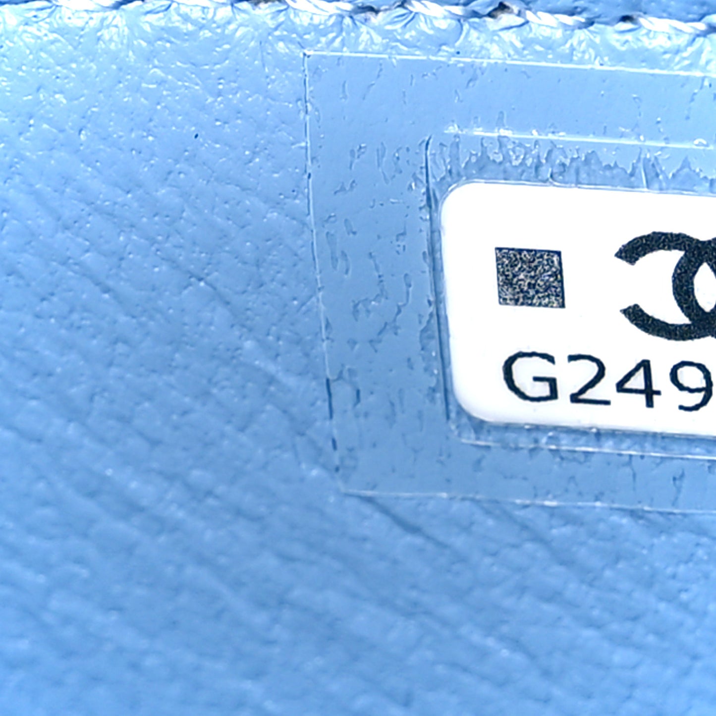 Denim Quilted Sweetheart Small Vanity Case With Chain Blue