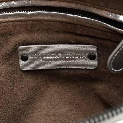 Bottega Veneta Metallic Nappa Intrecciato Nodini Crossbody Messenger Silver 6 of 9