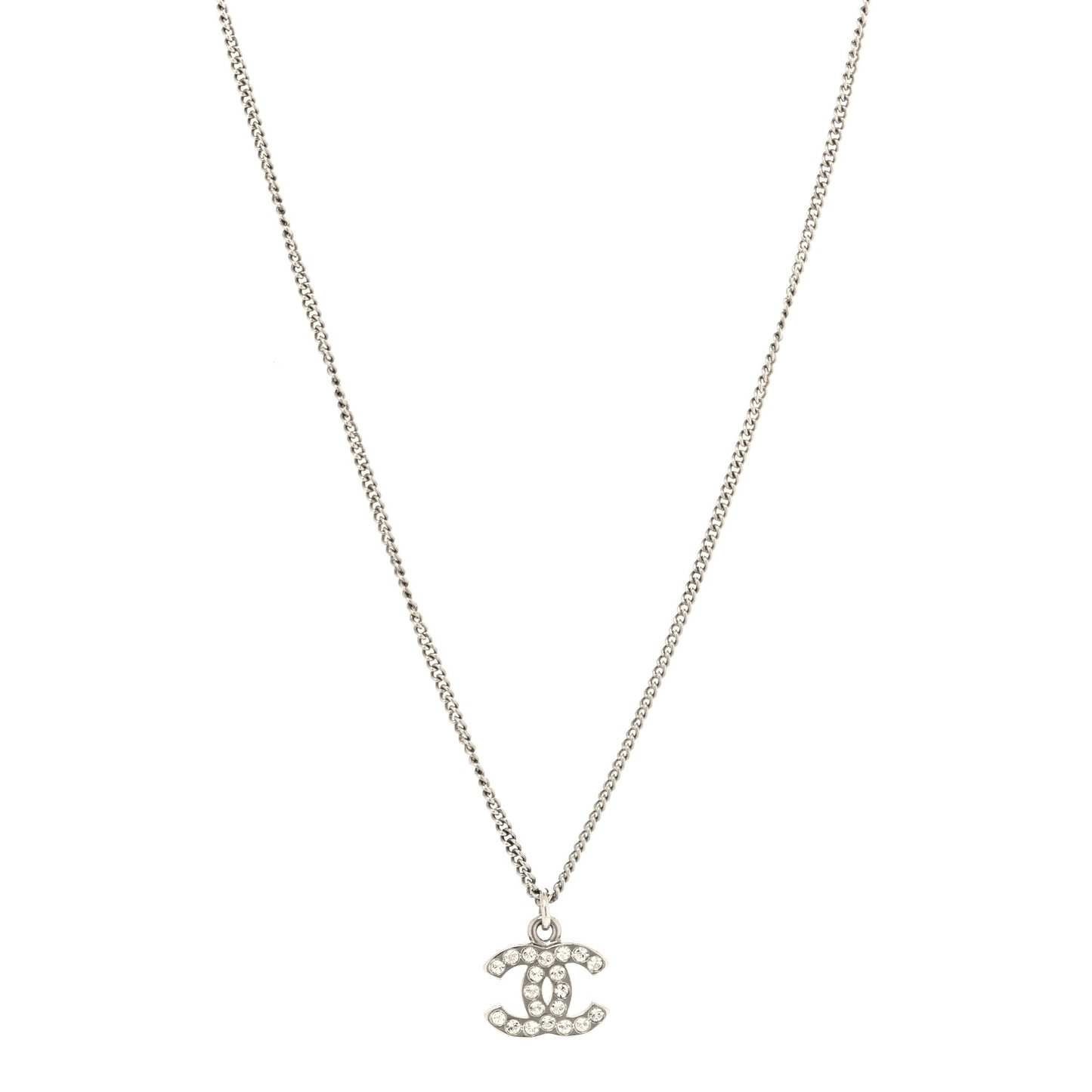 Crystal Timeless CC Necklace Silver