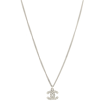 Chanel Crystal Timeless CC Necklace Silver 1 of 5