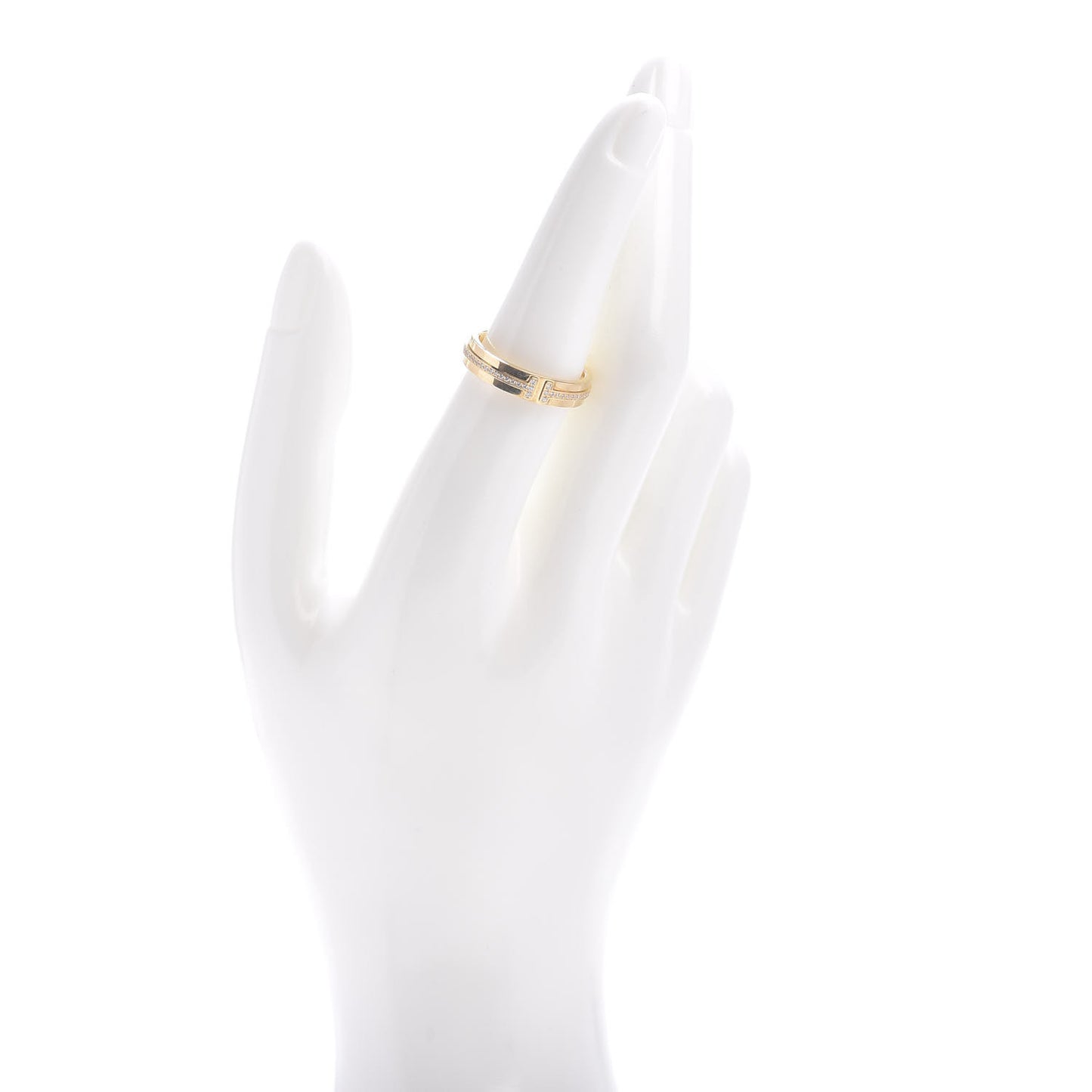 18K Yellow Gold Diamond T Two Narrow Ring 54 7