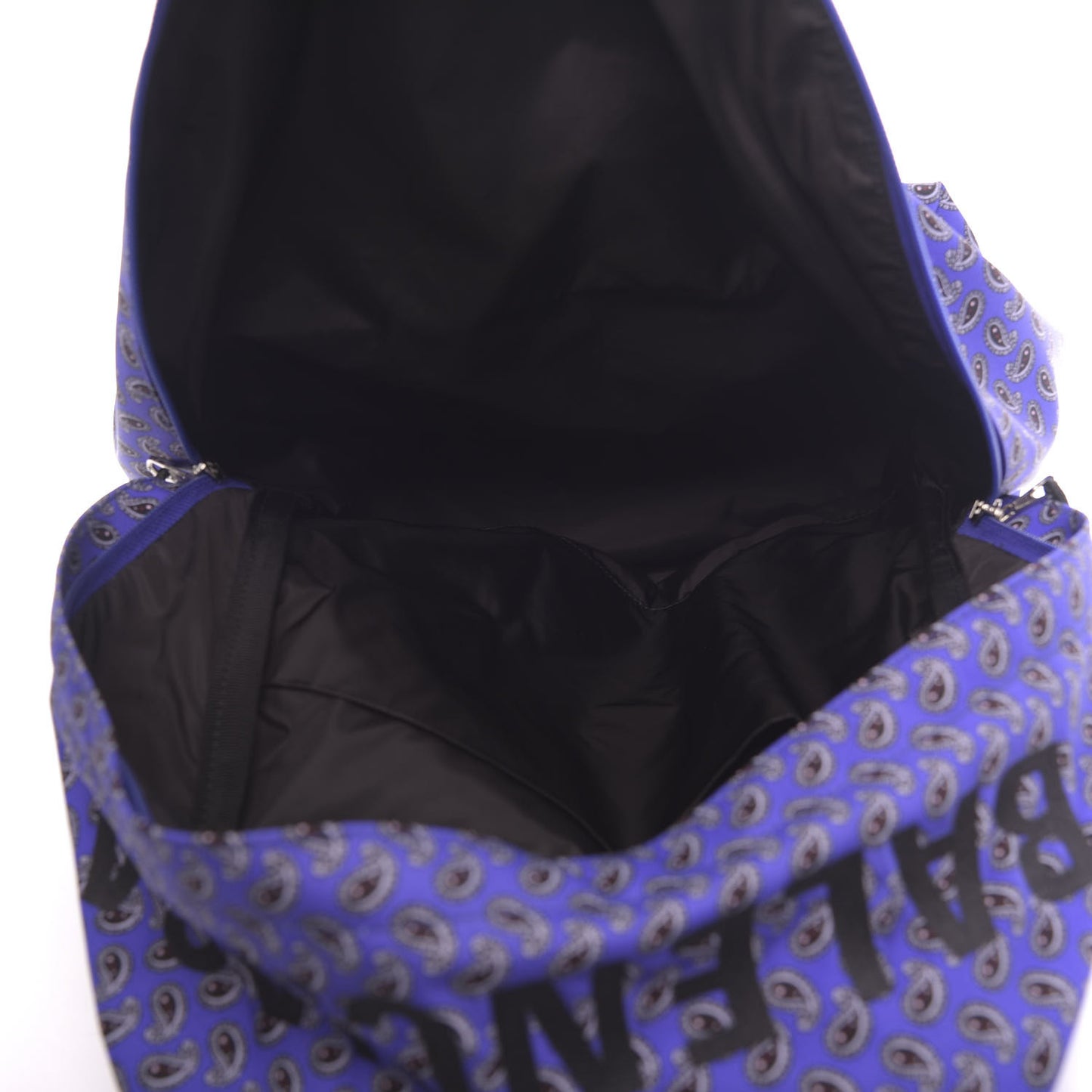 Sport Nylon Logo Paisley Print Wheel Backpack Navy Black