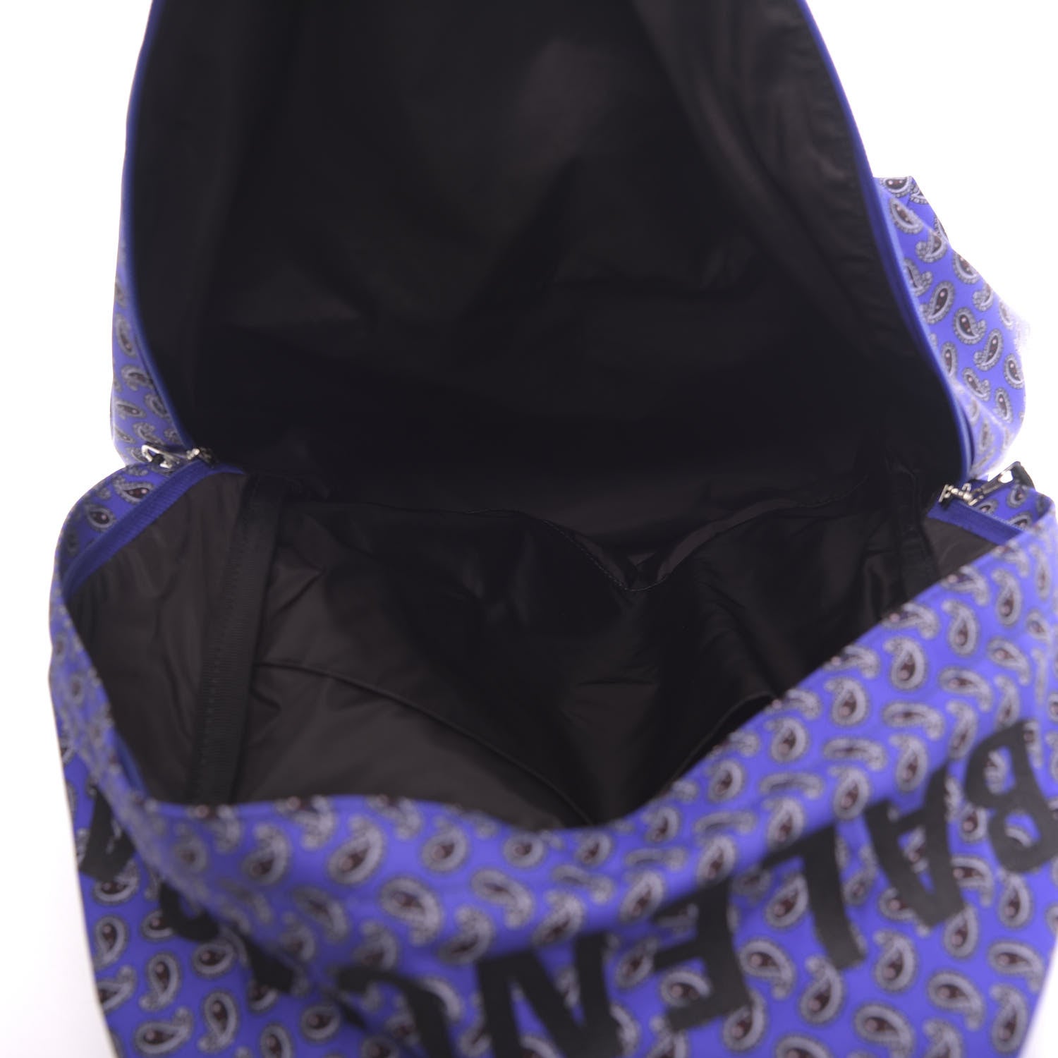 Balenciaga Sport Nylon Logo Paisley Print Wheel Backpack Navy Black 4 of 8
